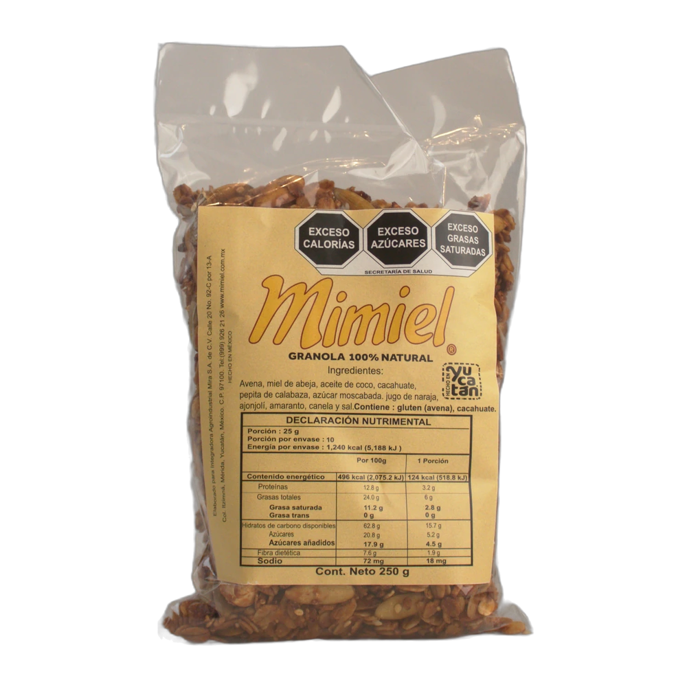 Granola con Miel 250g — Bolsa de 250g de granola endulzada con miel natural. Nutritiva y deliciosa. (Dulcería, Mimiel Yucatán)