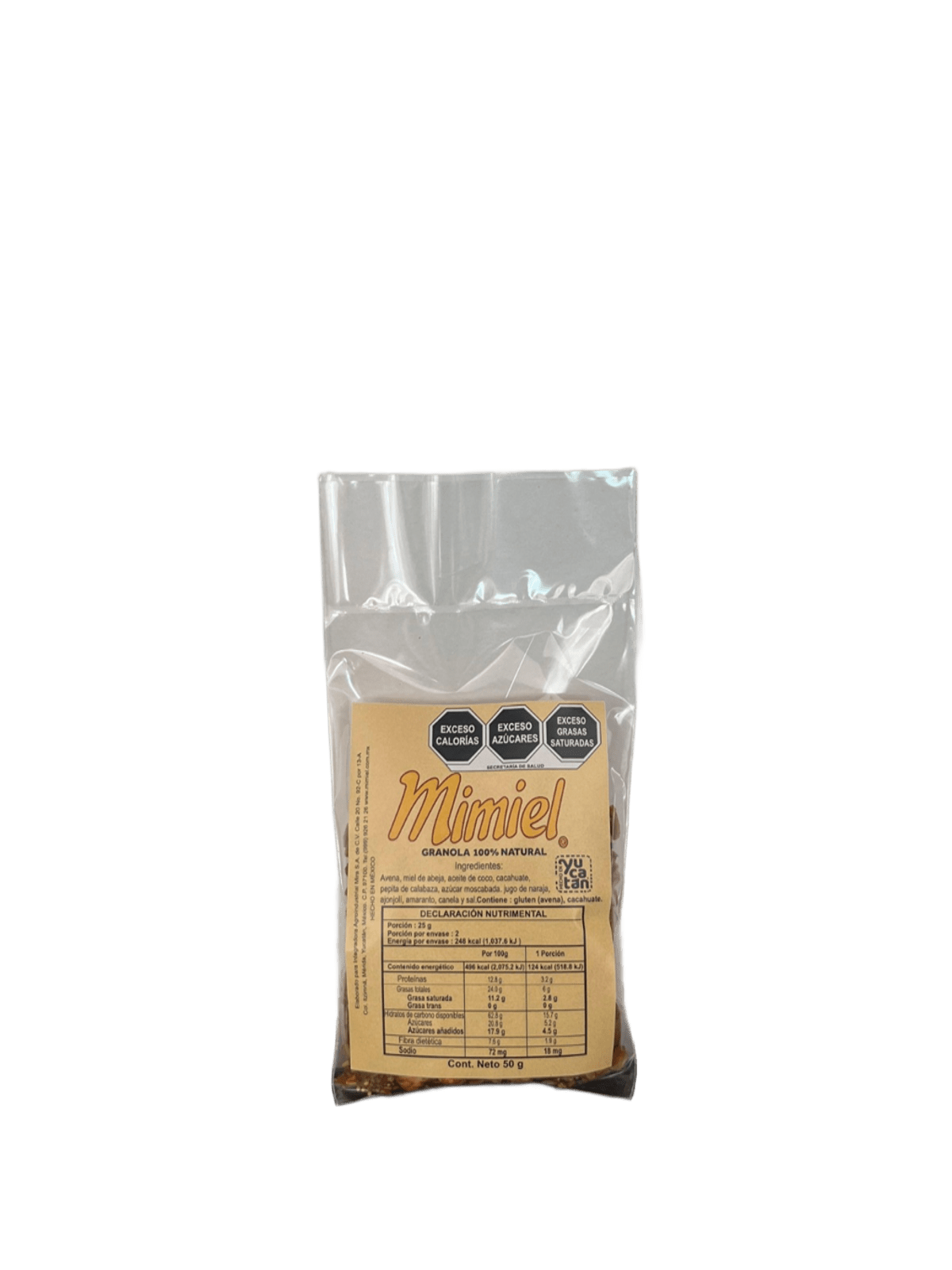 Granola con Miel 50g — Bolsa de 50g de granola con miel. Snack saludable para llevar. (Dulcería, Mimiel Yucatán)