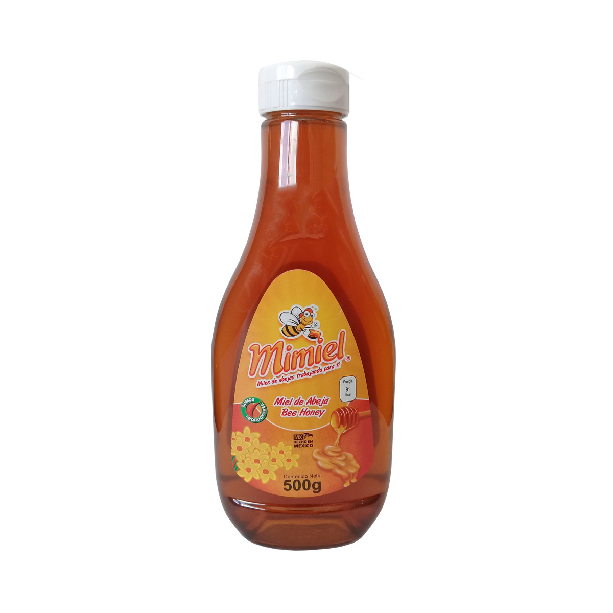 Miel Mimiel 500g — 500g de miel 100% pura de abeja en botella PET clásica. (Mieles, Mimiel Yucatán)