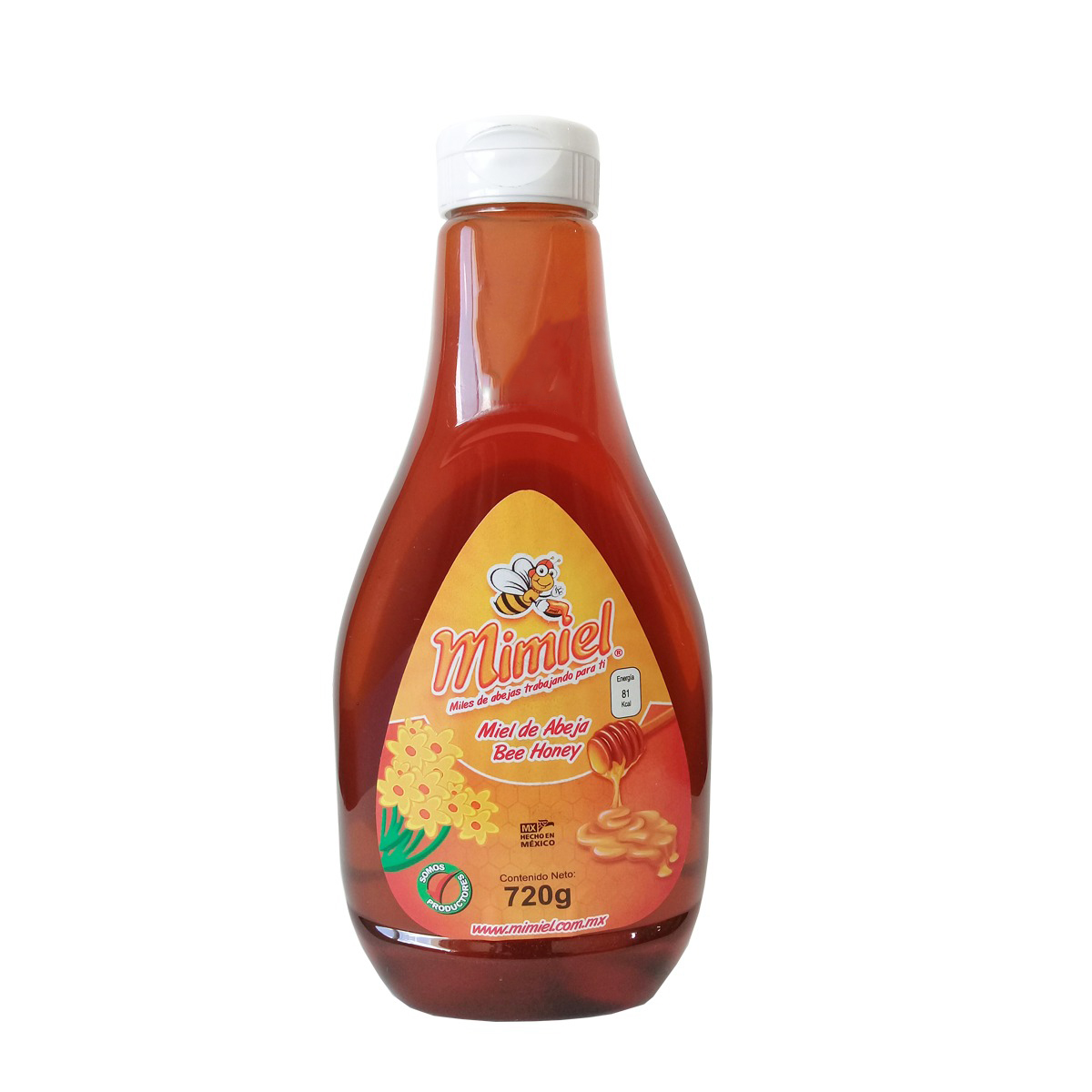Miel Mimiel 720g — 720g de miel 100% pura de abeja en botella PET clásica. (Mieles, Mimiel Yucatán)